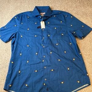 Johnnie-o hula Blue Short Sleeve Men's button up Shirt